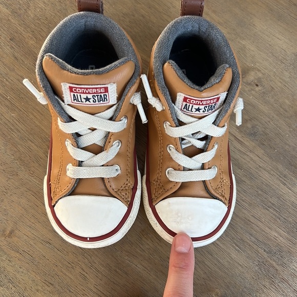 Tan Leather Chuck Taylor High Top Sneakers - Picture 8 of 8